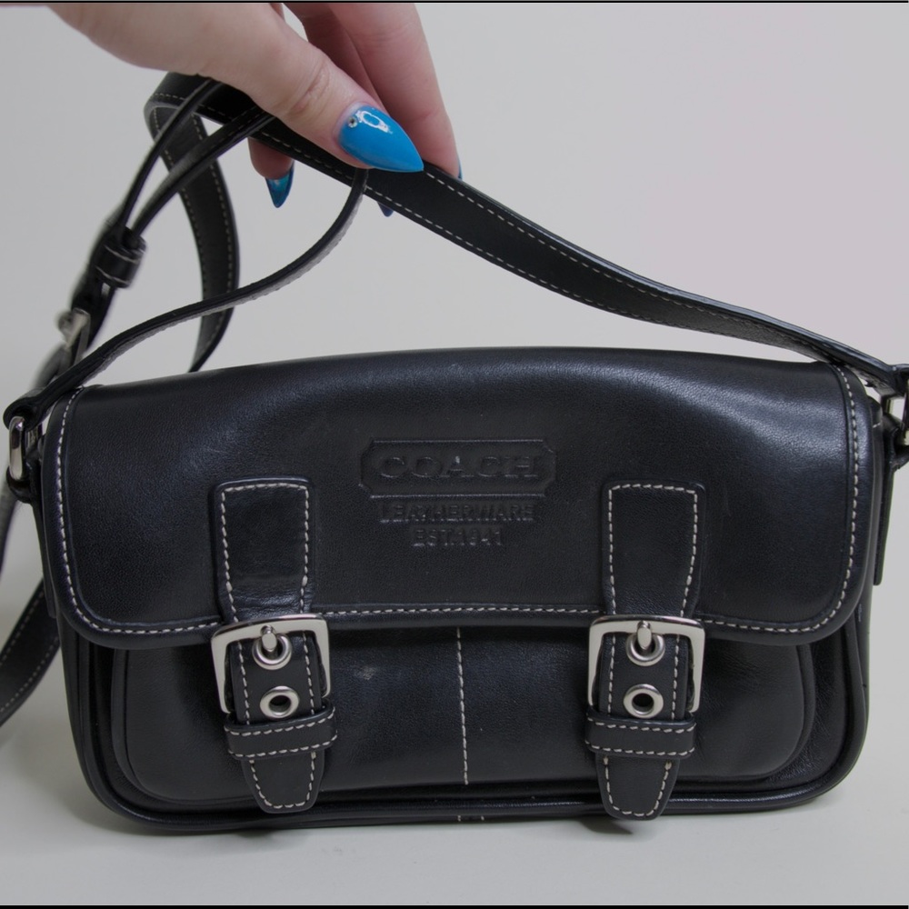 Coach Black Leather Crossbody Bag
